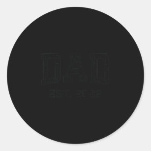 Dad Est 2022 D Fathers Day New Dad Husband  Classic Round Sticker