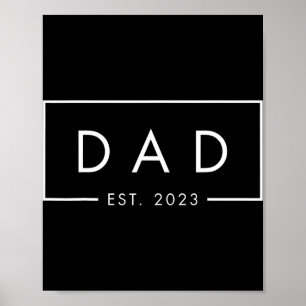 Dad Est 2023 First Fathers Day 2023 New Dad Birthd Poster