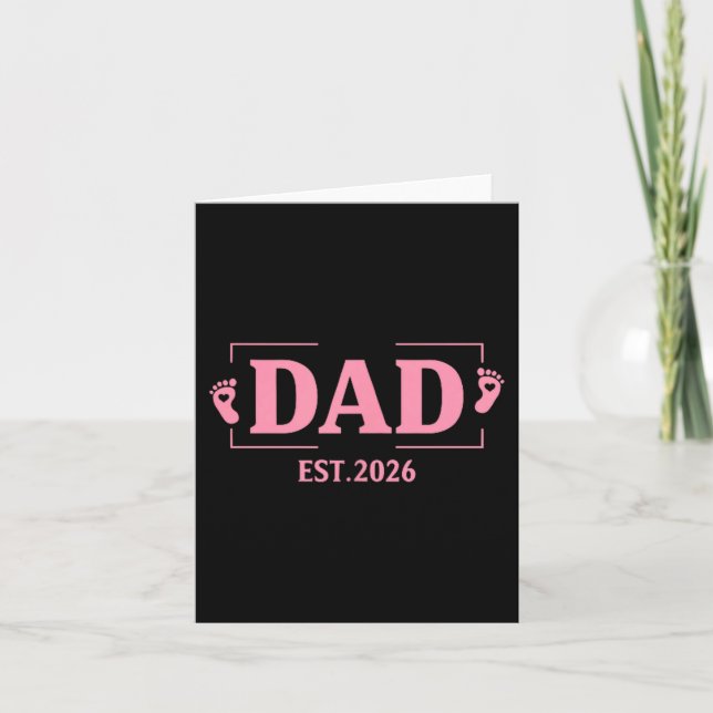 Dad Est. 2026 Logo Daddy 2026 Soon To Be New Dad 2 Card (Front)