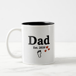 Dad Est. 2026 Mug   New Dad Gift   Baby Footprint