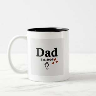 Dad Est. 2026 Mug   New Dad Gift   Baby Footprint 