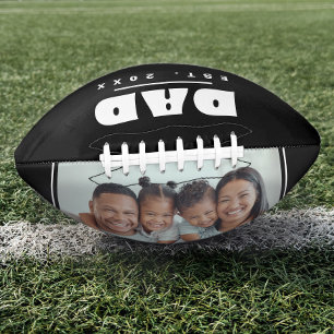 DAD Est. 20XX Modern Typography Family Photo Football