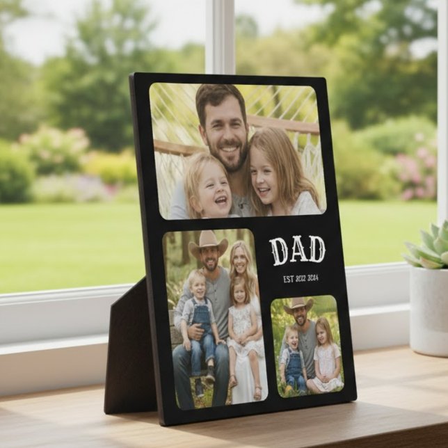 Dad Est 3 Photo Plaque (Creator Uploaded)