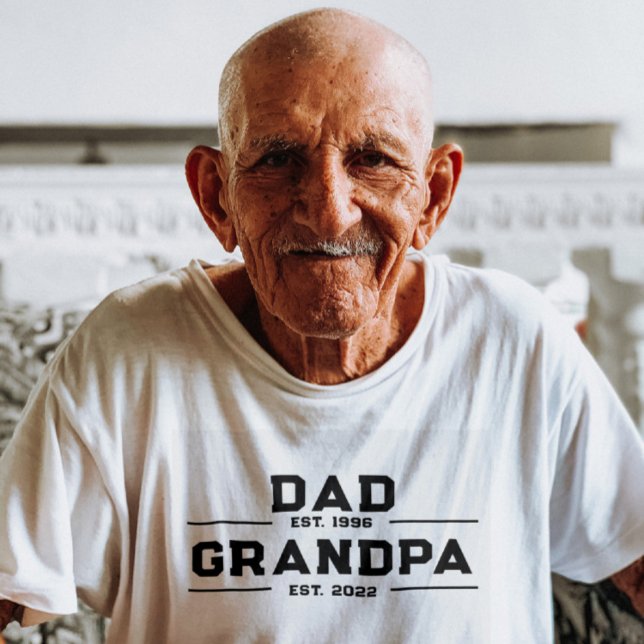 Dad Est Grandpa Est Custom Dad Grandpa Father's T-Shirt (Creator Uploaded)