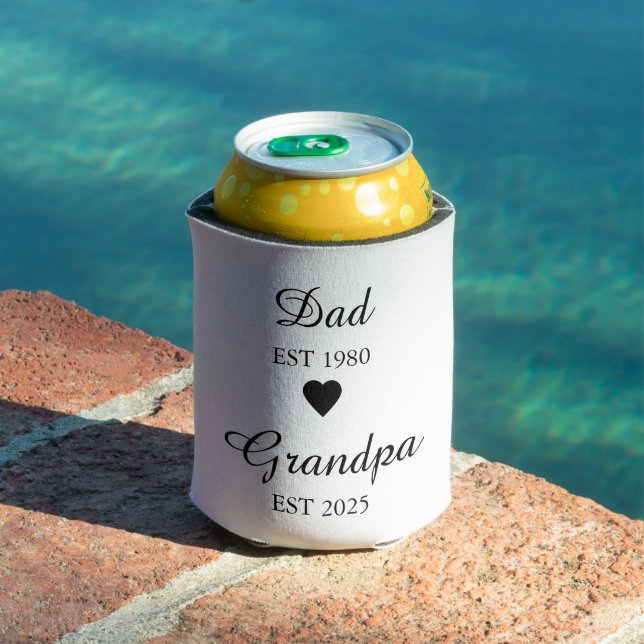Dad est. & Grandpa est. – Custom Year Gift Can Cooler (In Situ Pool)