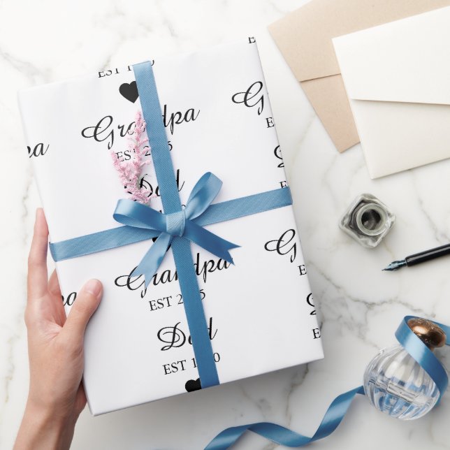 Dad Est. & Grandpa Est. – Father's Day Gift |  Wrapping Paper (Gifting)