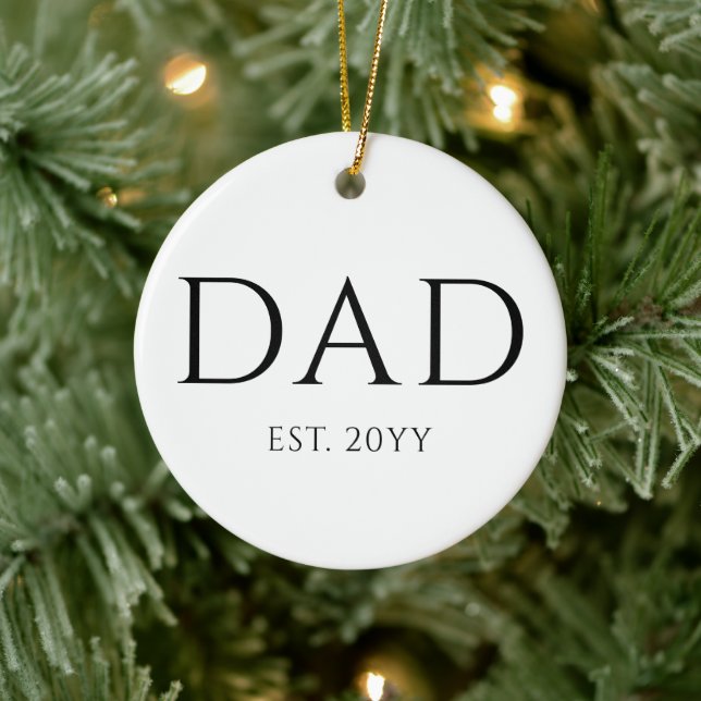 Dad Est Modern New Daddy Promoted to Dad Ceramic Tree Decoration (Tree)