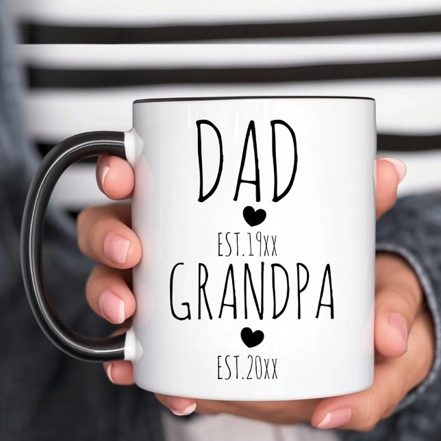 Dad Est New Grandpa Est Two-Tone Coffee Mug (Creator Uploaded)