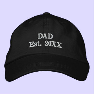 "Dad Est. YEAR" Modern Minimalist Cool Simple Embroidered Hat