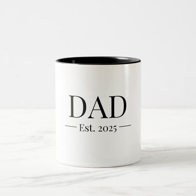 Dad Established 2025 Two-Tone Coffee Mug (Center)