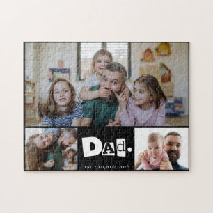 Dad Established 3 Kids Photo Collage Jigsaw Puzzle