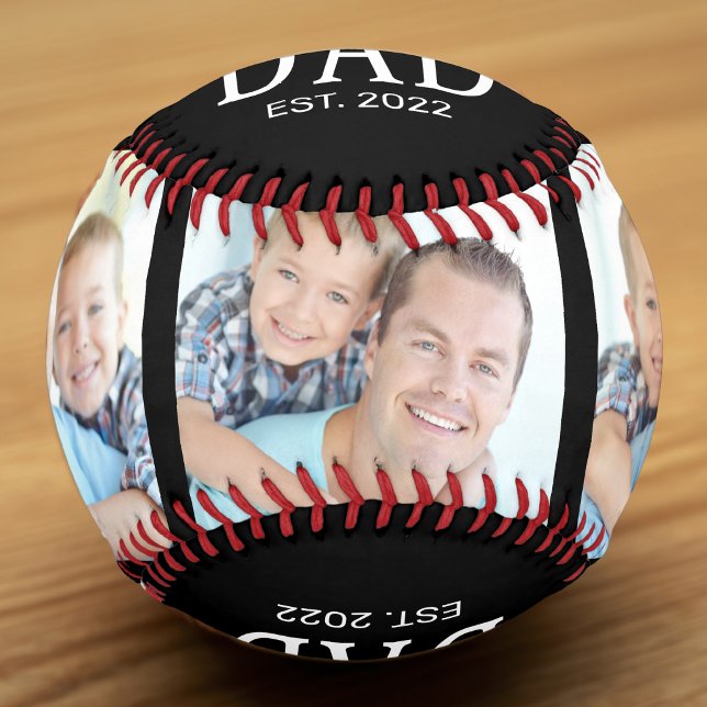 Dad Established 3 Photo Black  Baseball (Creator Uploaded)