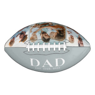 Dad Established 3 Photo Collage Keepsake Gift Football