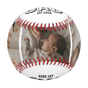Dad Established 3 Photo Gift Father Keepsake Baseball