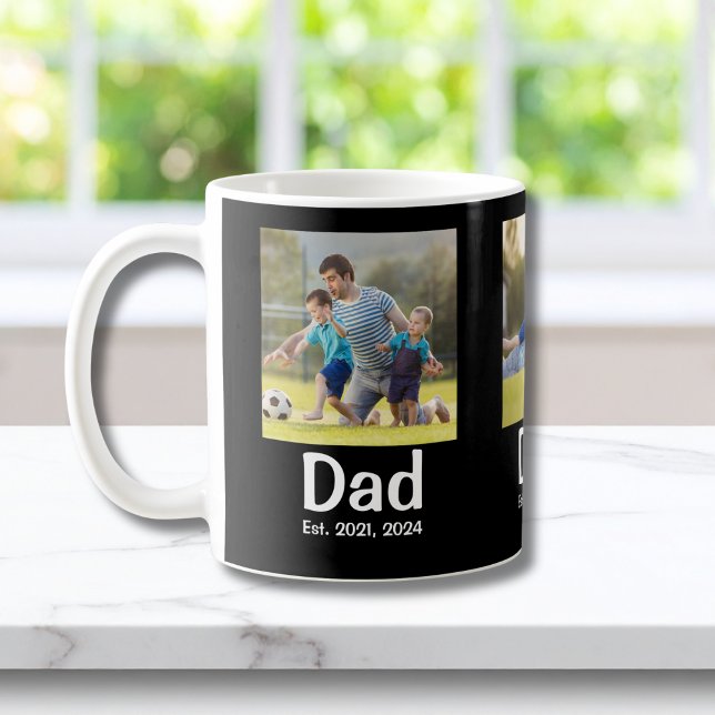 Dad Established Black 3 Photo Coffee Mug (Creator Uploaded)