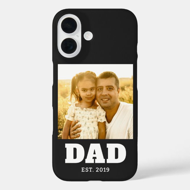 Dad Established Black Bold Photo Case-Mate iPhone Case (Back)
