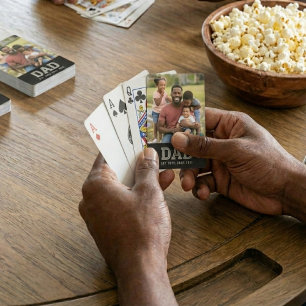 Dad Established Black Bold Photo  Playing Cards