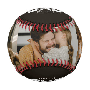 Dad Established Black Fun 3 Photo Baseball