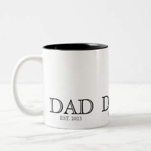 Dad Established Black Text Custom Year Two-Tone Coffee Mug