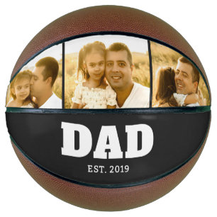 Dad Established Bold Black 3 Photo Basketball