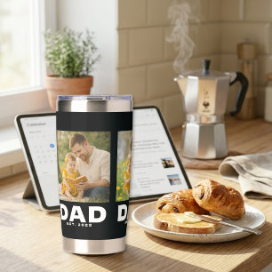 Dad Established Bold Black 3 Photo  Insulated Tumbler