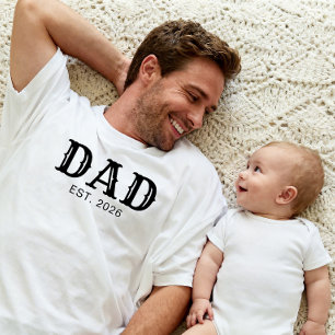 Dad Established Bold Black Typography T-Shirt