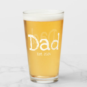 Dad Established Bold Black White Glass