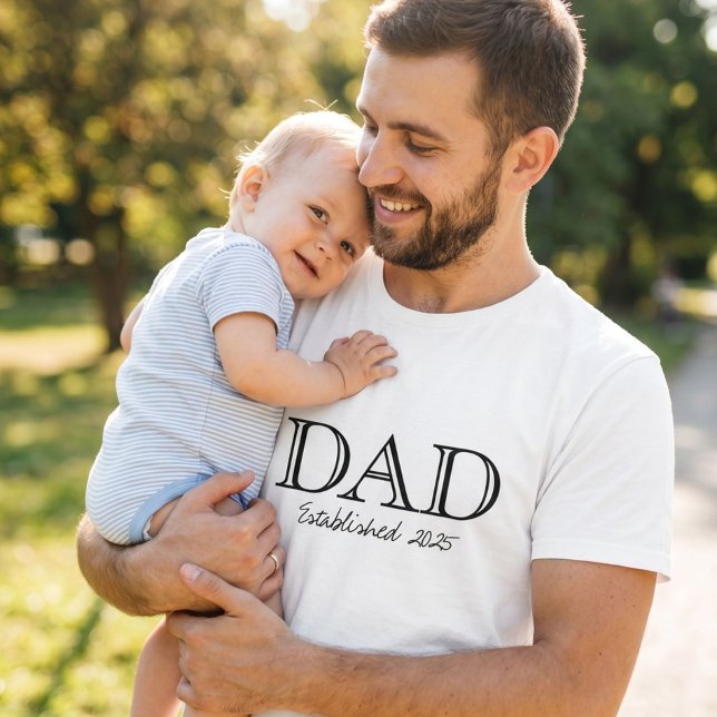 Dad Established Bold Black White T-Shirt (Creator Uploaded)