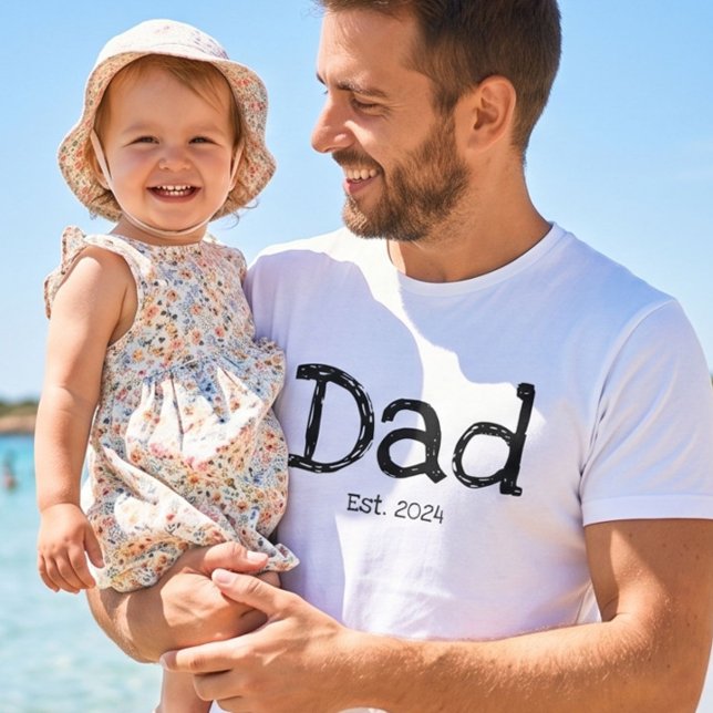 Dad Established Bold Black White T-Shirt (Creator Uploaded)