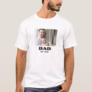 Dad Established Bold Photo Gift T-Shirt