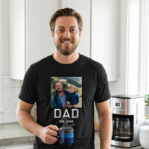 Dad Established Bold Typography Photo T-Shirt