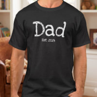 Dad Established Bold White Text Black