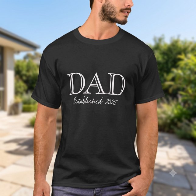 Dad Established Bold White Text Black T-Shirt (Creator Uploaded)
