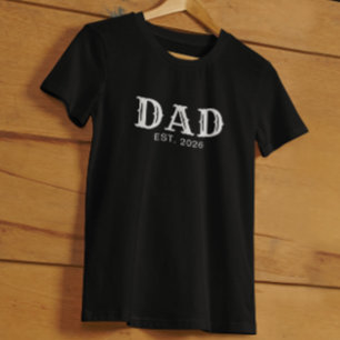 Dad Established Bold White Typography T-Shirt