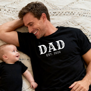Dad Established Bold White Typography T-Shirt