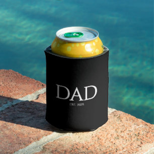 Dad Established Classic Caps Black Can Cooler