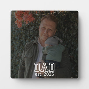 Dad Established Custom Year Photo Father Keepsake Plaque