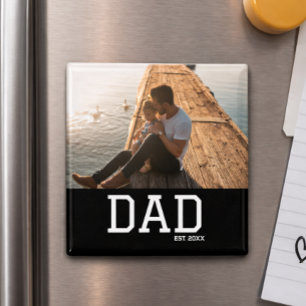 Dad Established Customisable Father's Day Photo Magnet