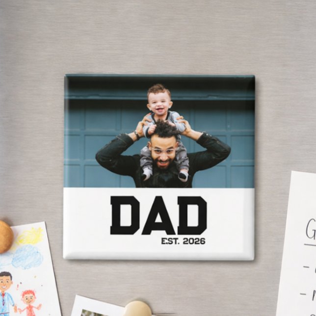 Dad Established Customisable Year Father's Day  Magnet (Creator Uploaded)