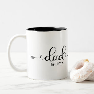 Dad Established, Daddy to be New Dad gifts Two-Tone Coffee Mug