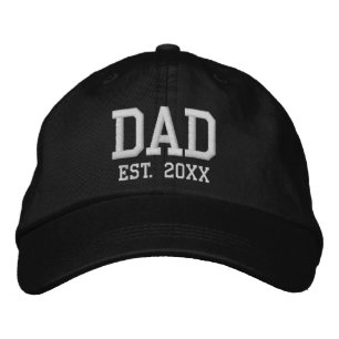 Dad Established date black white custom athletic Embroidered Hat