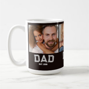 Dad Established Elegant 3 Photo Gifts Black Coffee Mug