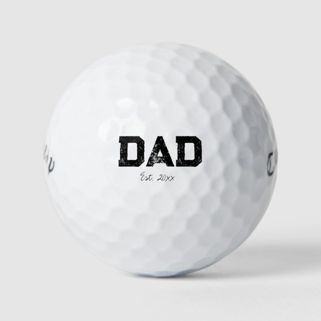 'Dad' Established Father's Day Keepsake  Golf Balls (Front)