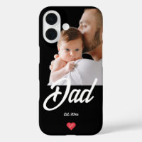 Dad Established Fun Script Photo Heart Gift