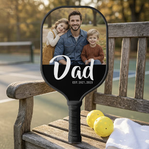 Dad Established Fun Script Photo Pickleball Paddle