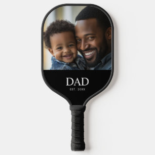Dad Established Fun Simple Photo Pickleball Paddle
