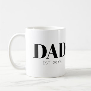Dad Established Minimal Simple Text Est Year Coffee Mug