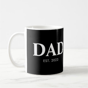Dad Established Minimal Simple Text Est Year Coffee Mug