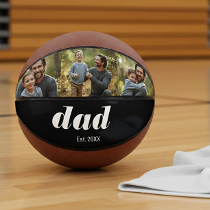 Dad Established Modern 3 Photo Basketball