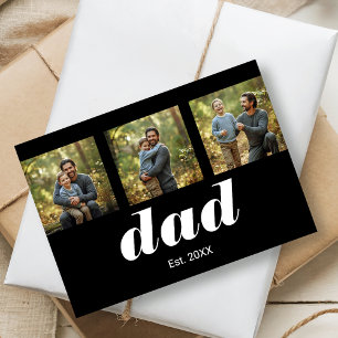 Dad Established Modern 3 Photo Card